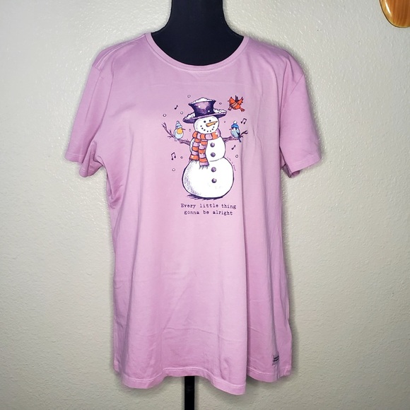 Life Is Good Tops - NWT Life Is Good Light Purple Snowman Top Every Little Thing Gonna Be Alright XL